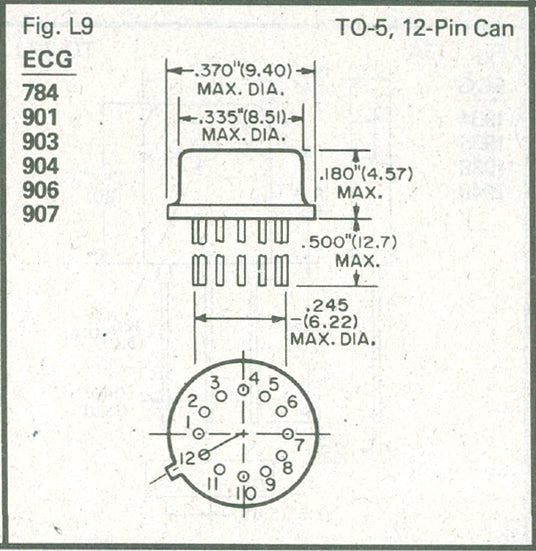 ECG903, Operational Amplifier ~ TO-5, 12 Pin Metal Can (NTE903)