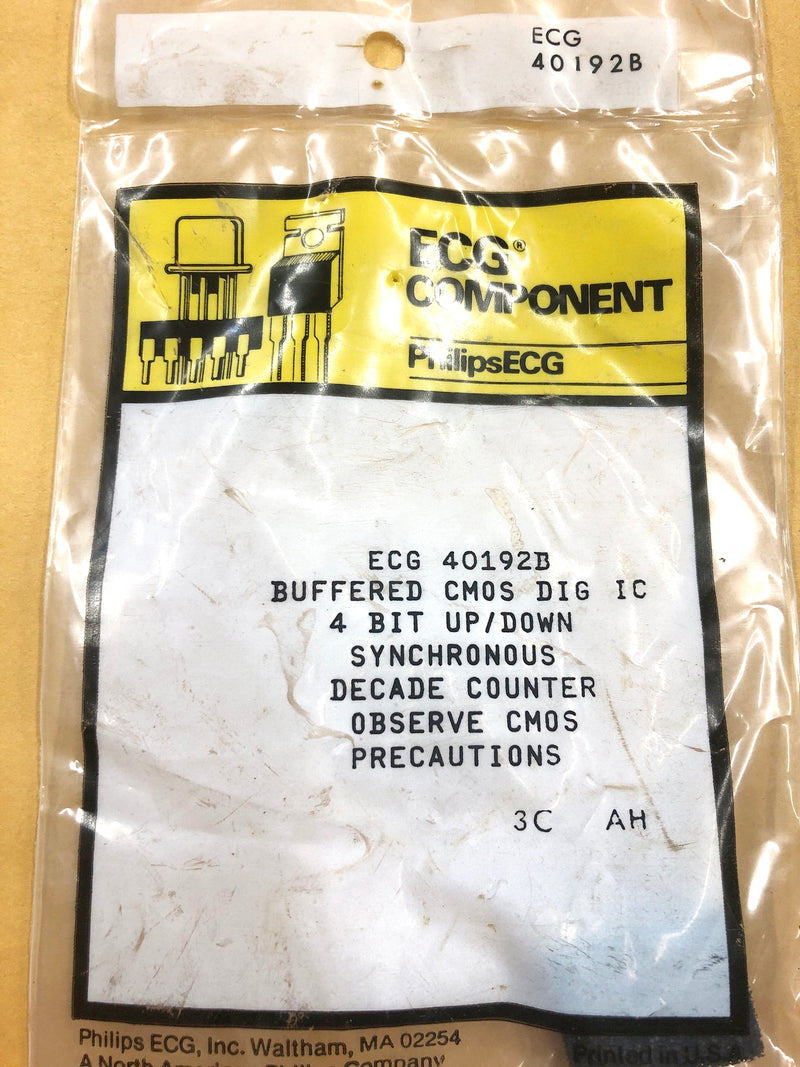 ECG40192B, CMOS BCD Presettable Up/Down Counter ~ 16 Pin DIP (NTE40192B)