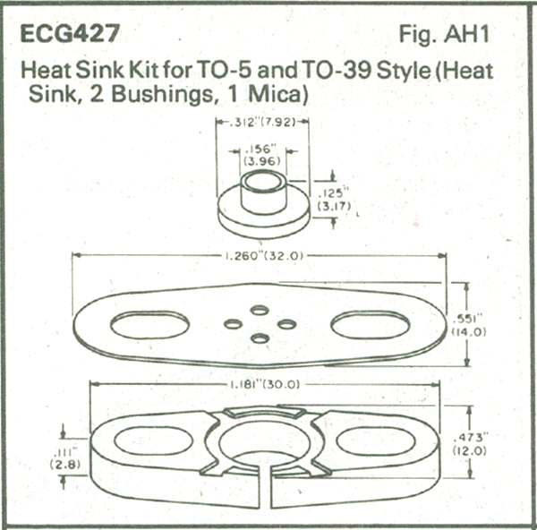 ECG427, Heat Sink for TO5 & TO39 Type Packages ~ Metal Slide On (NTE427)