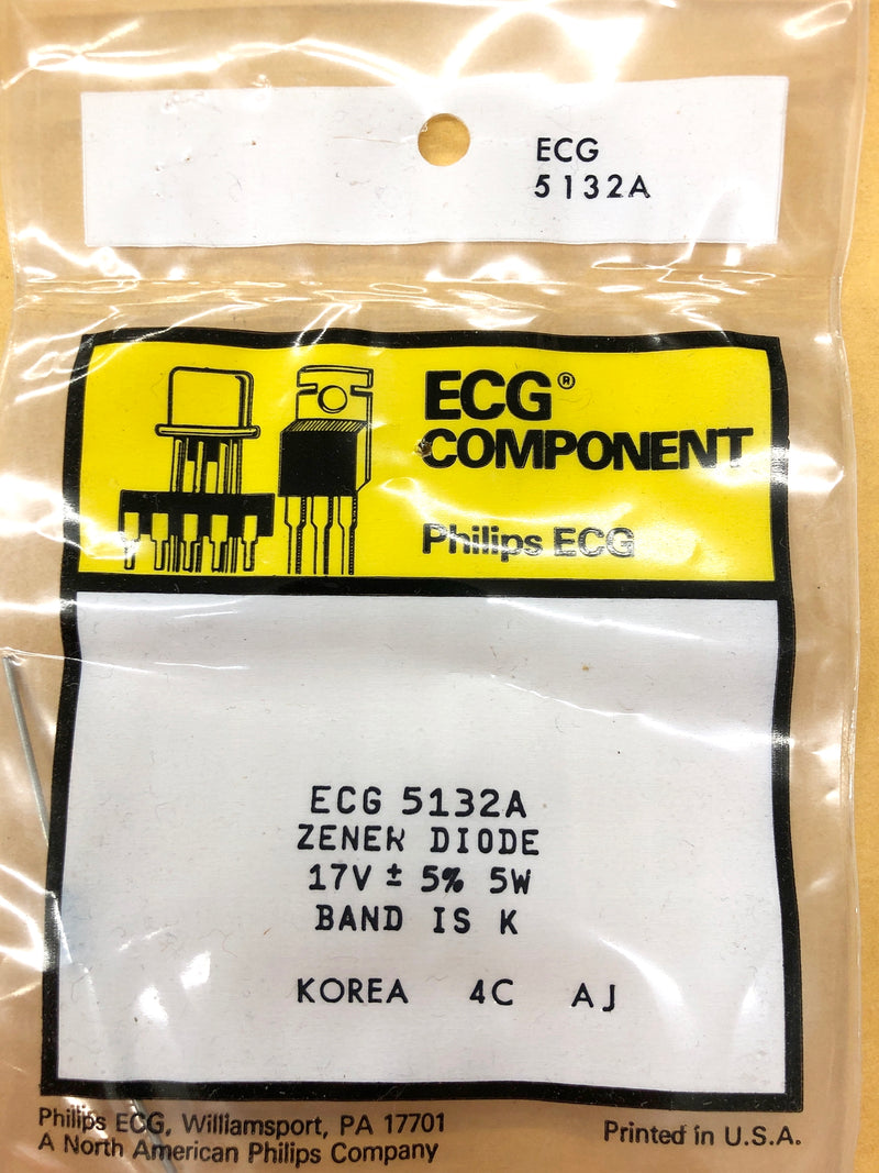 Philips ECG ECG5132A, 17V @ 5W Zener Diode 5% ~ DO-201 Axial (NTE5132A)