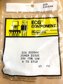 Philips ECG ECG5205AK, 39V @ 10W Zener Diode 5% ~ DO-4 Cathode Case (NTE5205AK)