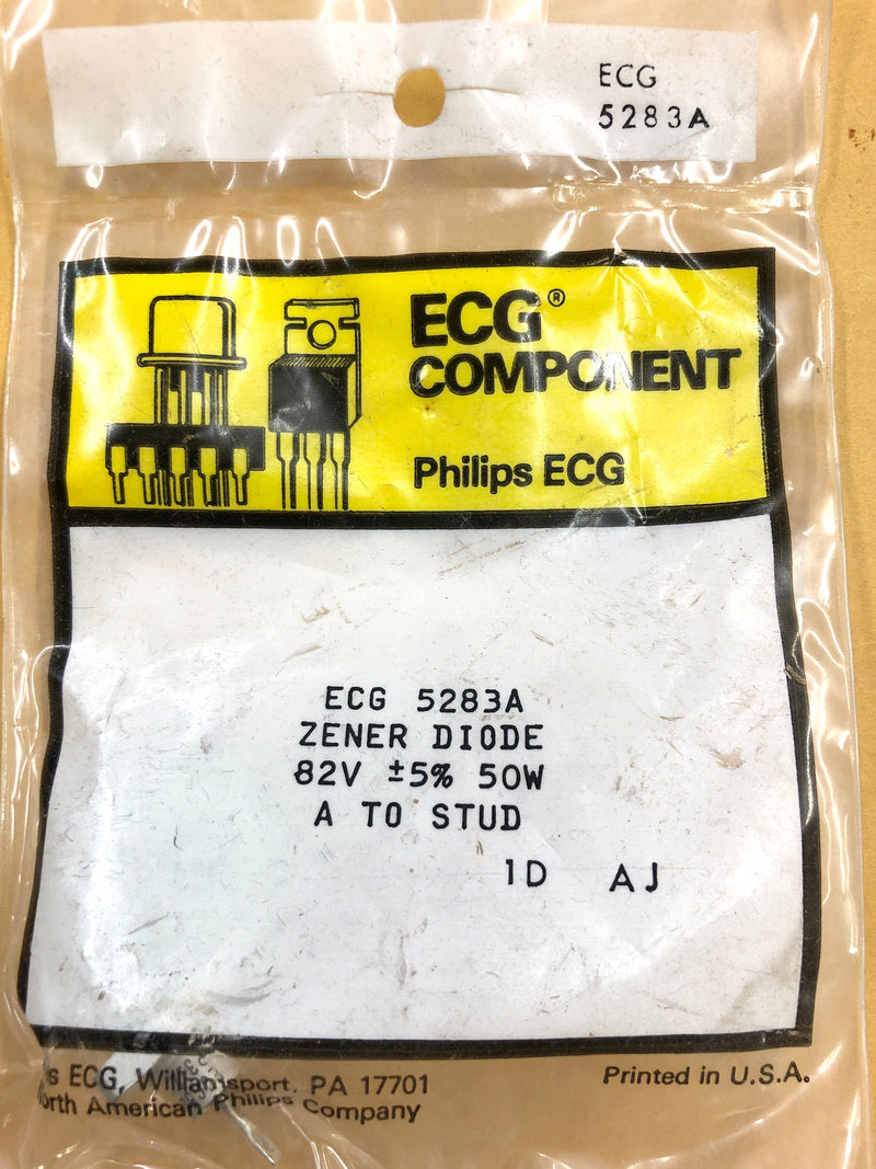 Philips ECG ECG5283A, 82V @ 50W Zener Diode 5% ~ DO-5 Anode Case (NTE5283A)