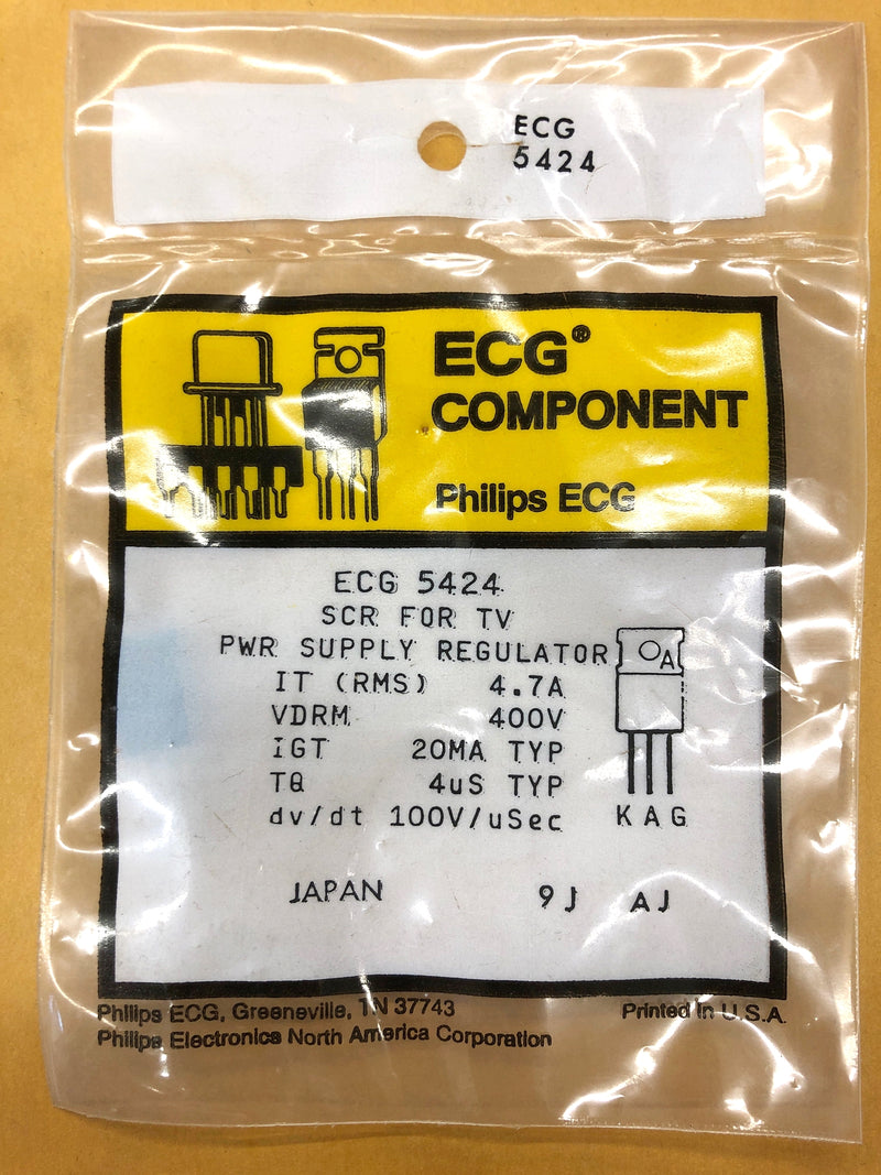 ECG5424, 400V @ 4.7A SCR for TV Power Supply Regulator ~ TO-220 (NTE5424)