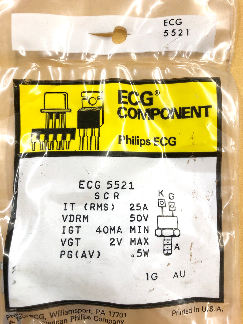 ECG5521, 50V @ 25A Silicon Controlled Rectifier SCR ~ TO-48 (NTE5521)