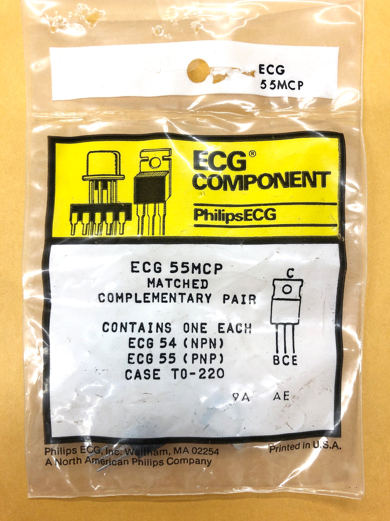 ECG55MCP, Matched Complementary Pair of ECG54 (NPN) & ECG55 (PNP) ~ (NTE55MCP)