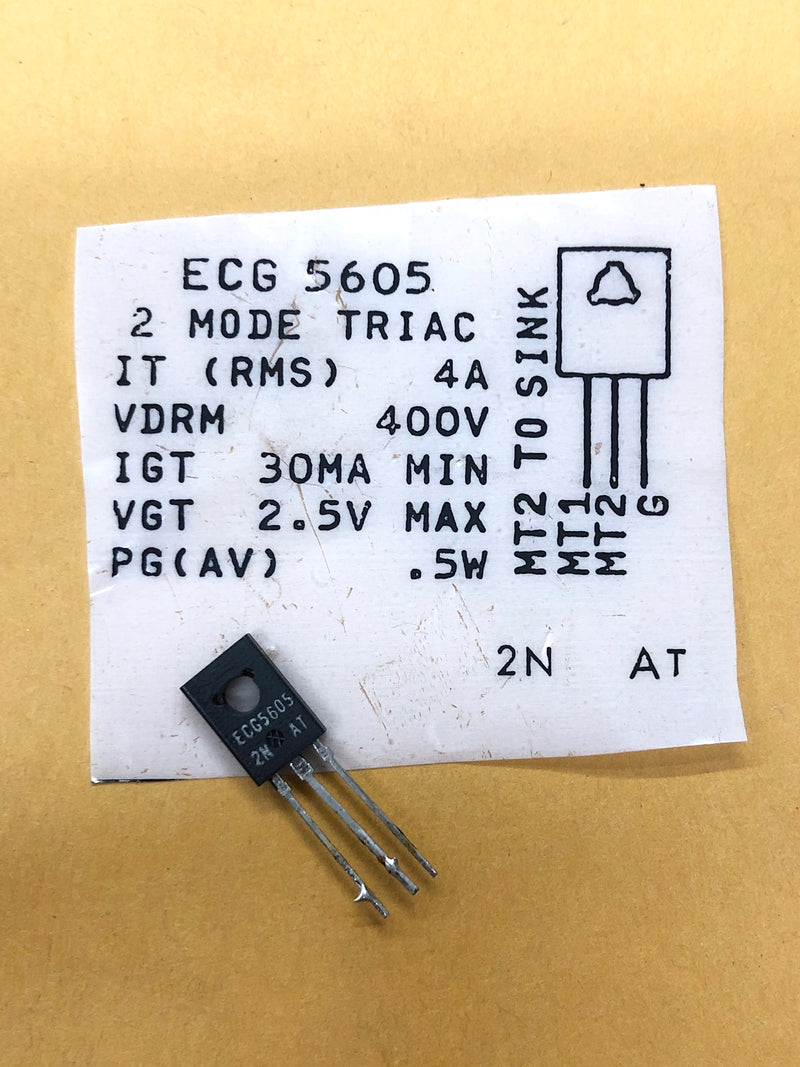 ECG5605, 400V @ 4A Silicon 2 Mode TRIAC ~ TO-126 (NTE5605)