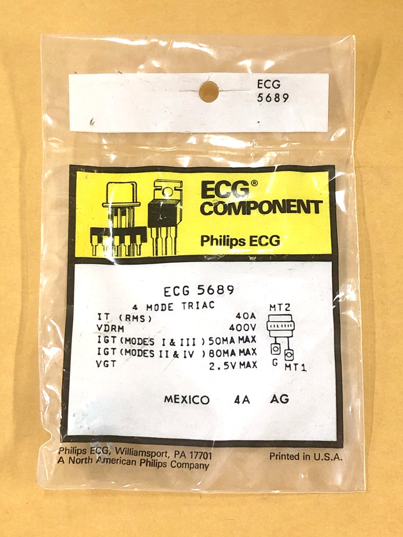 ECG5689, 400V @ 40A Silicon 4 Mode TRIAC ~ 1/2" Press Fit Case (NTE5689)