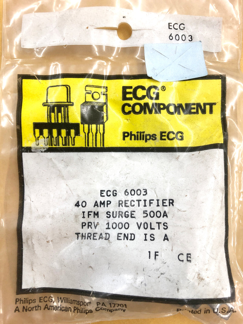 ECG6003, 1,000V PRV @ 40A General Purpose Diode ~ DO-5  ANODE CASE (NTE6003)