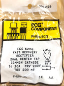 ECG6206, 200V @ 30A* Fast Recovery Dual Diode Negative Center Tap TO-3 (NTE6206)