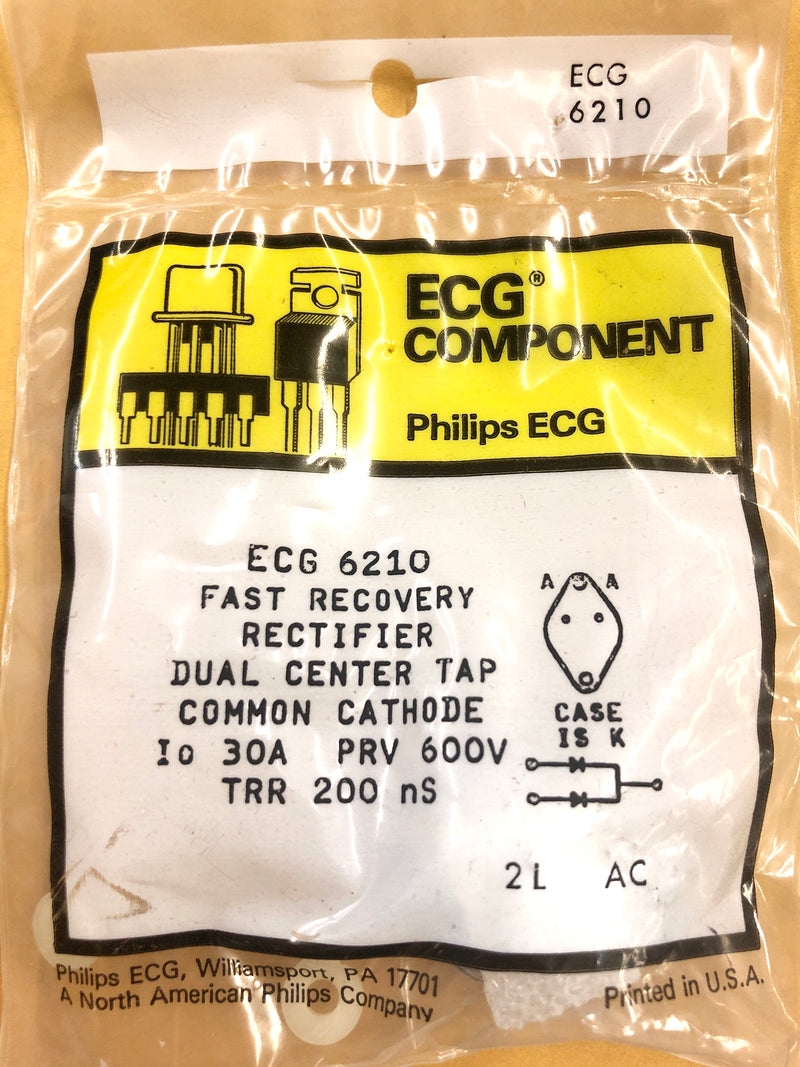 ECG6210, 600V @ 30A* Fast Recovery Dual Diode Negative Center Tap TO-3 (NTE6210)