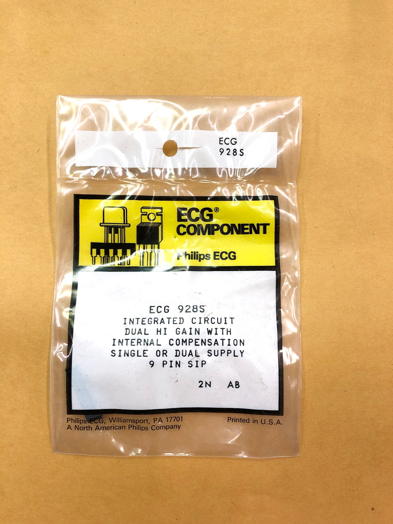 ECG928S, Low Power Dual Operational Amplifier ~ 9 Pin SIP (NTE928S)