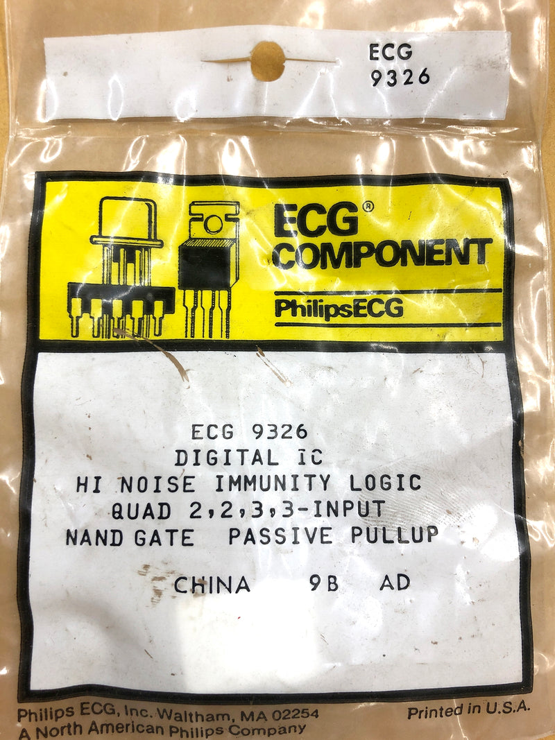 ECG9326 HLL Dual 2-Input & 3-Input NAND Gate (Passive Pull-Up)~ DIP 16 (NTE9326)