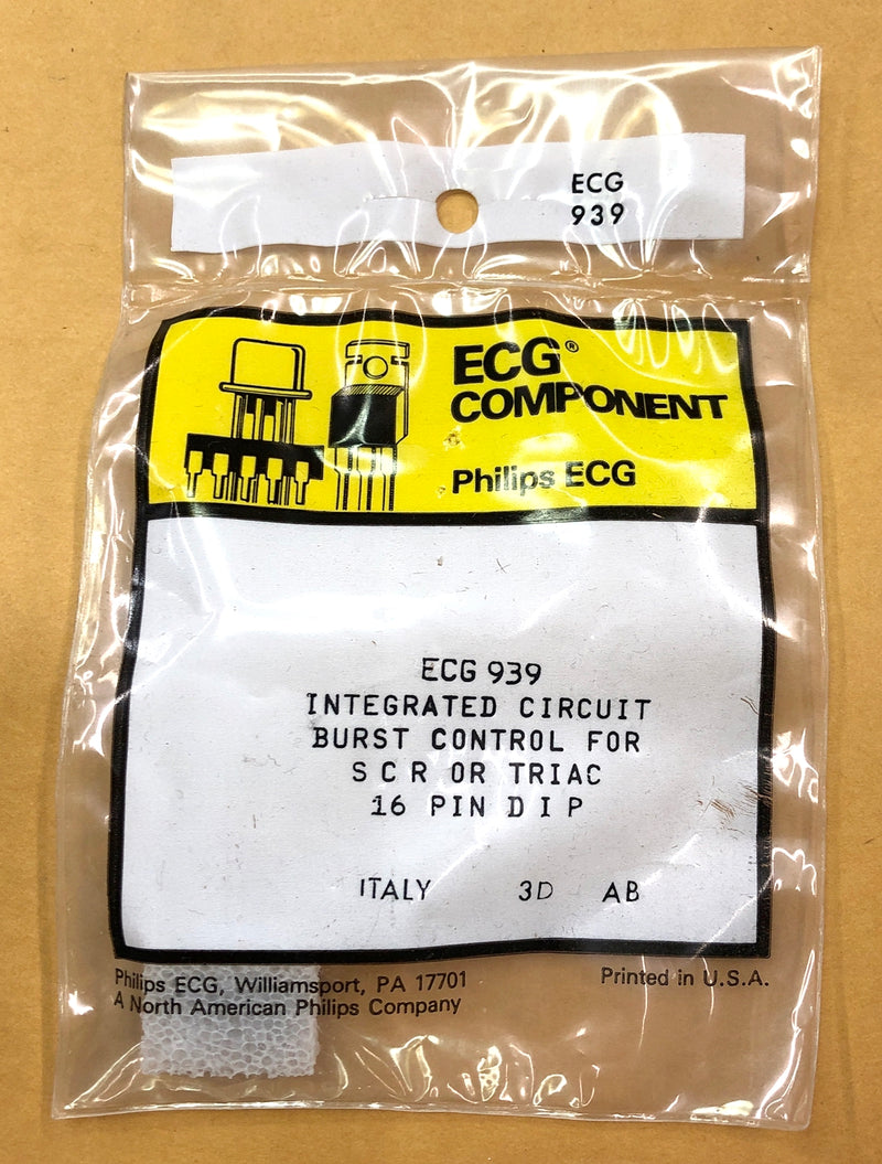 ECG939, Burst Control IC for SCR or Triac ~ 16 Pin DIP (NTE939)