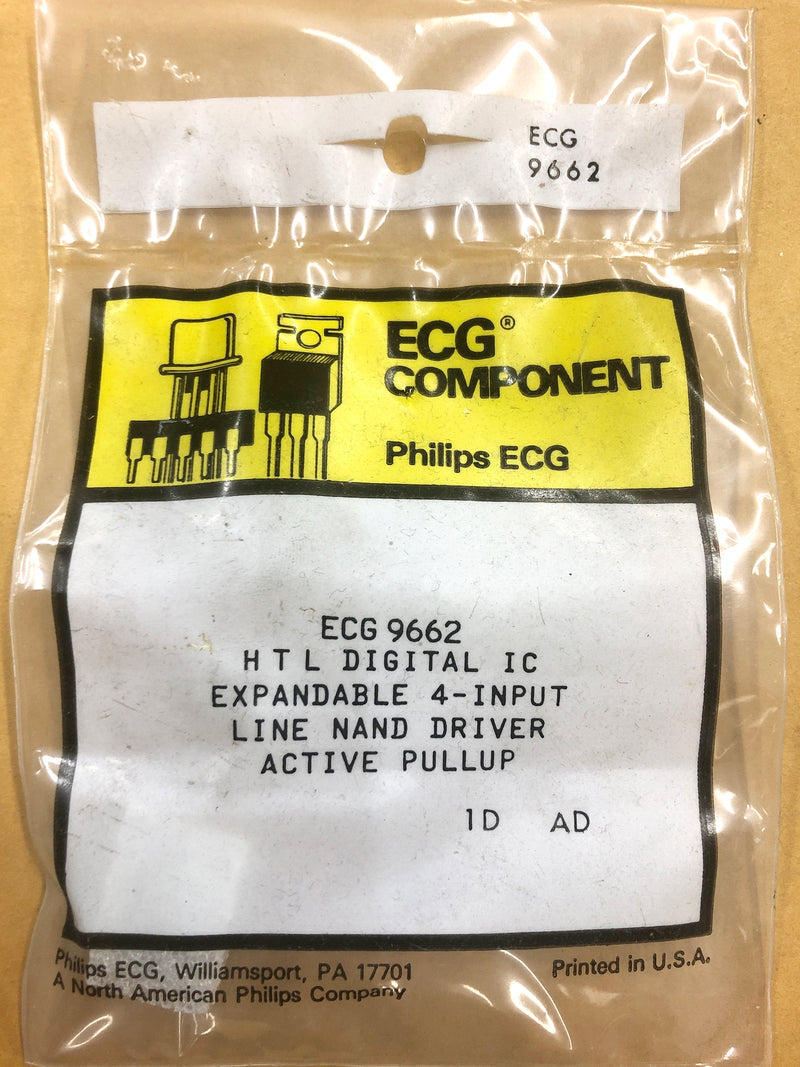 ECG9662, HTL Expandable 4-lnput Line NAND Driver 14 Pin DIP (NTE9662)
