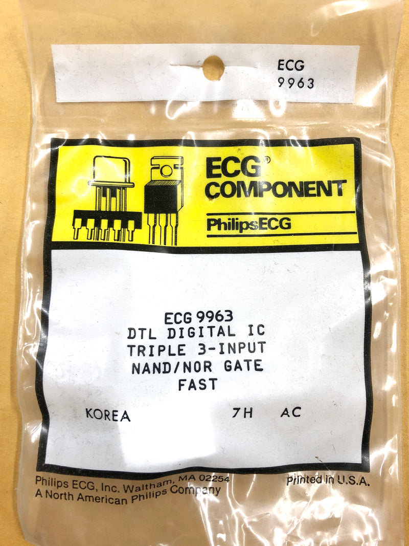 ECG9963, DTL Triple 3-lnput NAND Gate (Fast) ~ 14 Pin DIP (NTE9963)