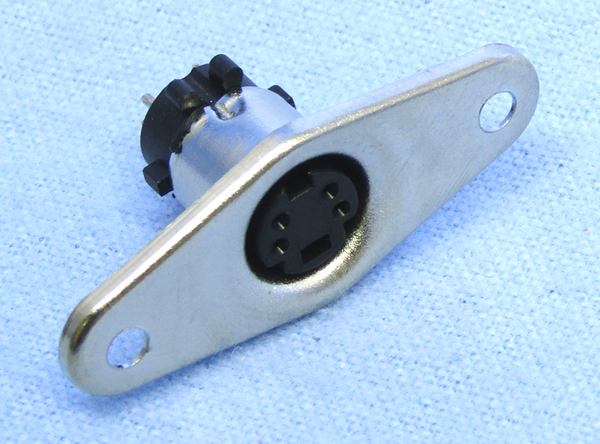 Philmore EMS4, 4 Pin Panel Mount Female Mini DIN Connector ~ Solder Type