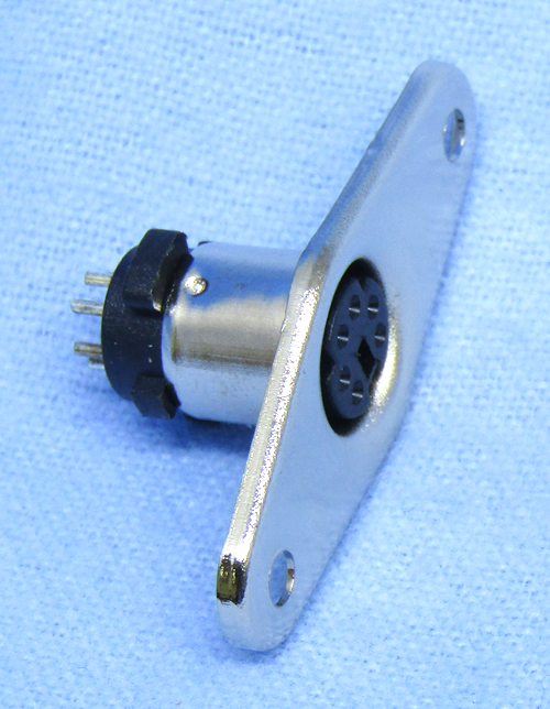 Philmore EMS6, 6 Pin Panel Mount Female Mini DIN Connector ~ Solder Type