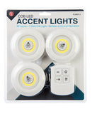 4 Piece 90 Lumen/3Watt COB Light Set With Remote (3 Lights & 1 Remote)