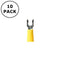 (2733) #6 Yellow Yellow Vinyl Insulated Locking Fork Terminals 12-10AWG 10 Pack