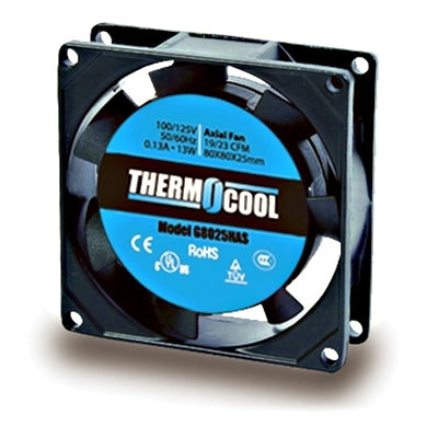 Thermocool G8025HAS Cooling Fan, 100/125V 80mm x 25mm (3.15" x 0.98") 19/23CFM