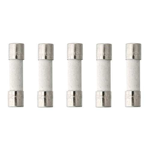 5 Pack of NTE GDA-10A, 10A @ 250V, Ceramic Fast-Acting (Fast Blow) Fuses