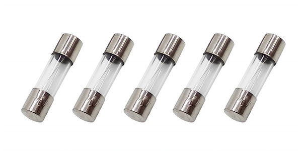 5 Pack of NTE GDC-1.6A, 1.6A 250V, Time Delay (Slow Blow) Glass Body Fuses