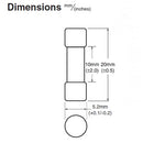 5 Pack of NTE GDC-1.25A, 1.25A 250V, Time Delay (Slow Blow) Glass Body Fuses