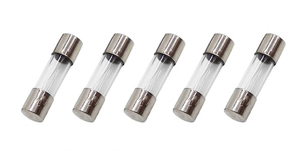 5 Pack of NTE GMA-15A, 15.0A 125V Fast Acting (Fast Blow) Glass Body Fuses