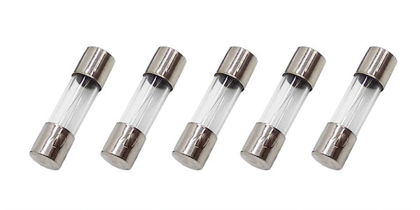 5 Pack of NTE GMA-25A, 25.0A 125V Fast Acting (Fast Blow) Glass Body Fuses