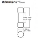 5 Pack of NTE GMA-1.6A, 1.6A 250V Fast Acting (Fast Blow) Glass Body Fuses