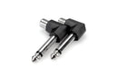 HOSA GPR-123 Right-angle Adapters, RCA to 1/4 in TS, 2 pc