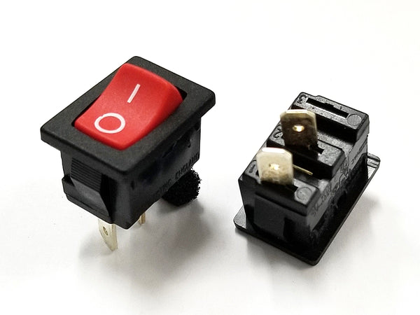 Lot of 2 Arcolectric # H8601VBBR SPST OFF-(ON) Red Rocker Switch 6A @ 250V AC
