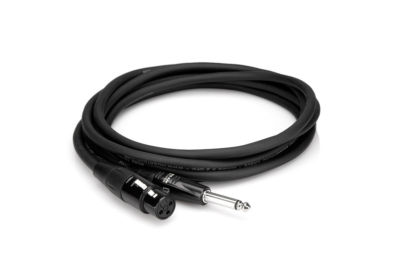 HOSA HMIC-010HZ Pro Microphone Cable, REAN XLR3F to 1/4 in TS, 10 ft