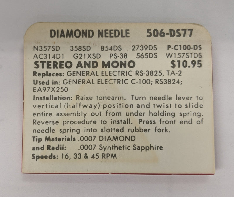 Pfanstiehl 506-DS77 Diamond Needle