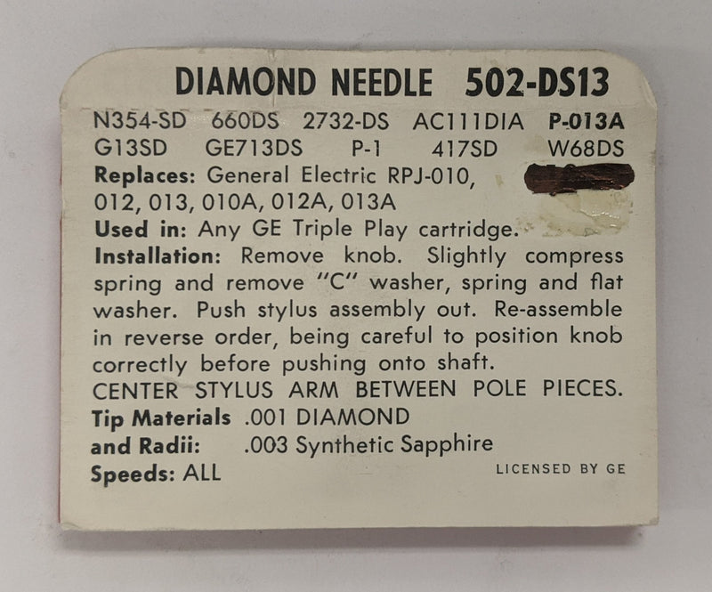 Pfanstiehl 502-DS13 Diamond Needle