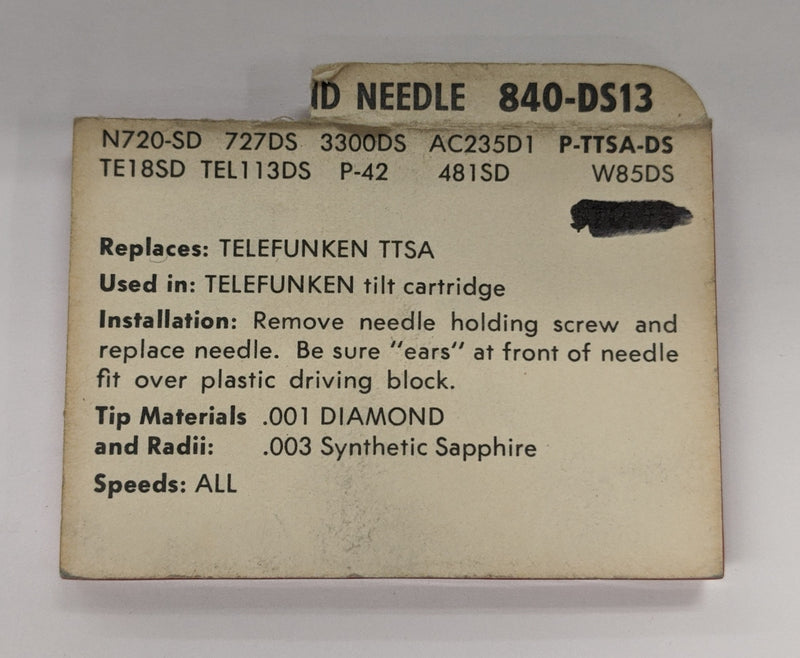 Pfanstiehl 840-DS13  Diamond Needle