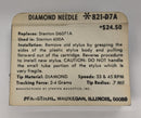 Pfanstiehl 821-D7A  Diamond Needle
