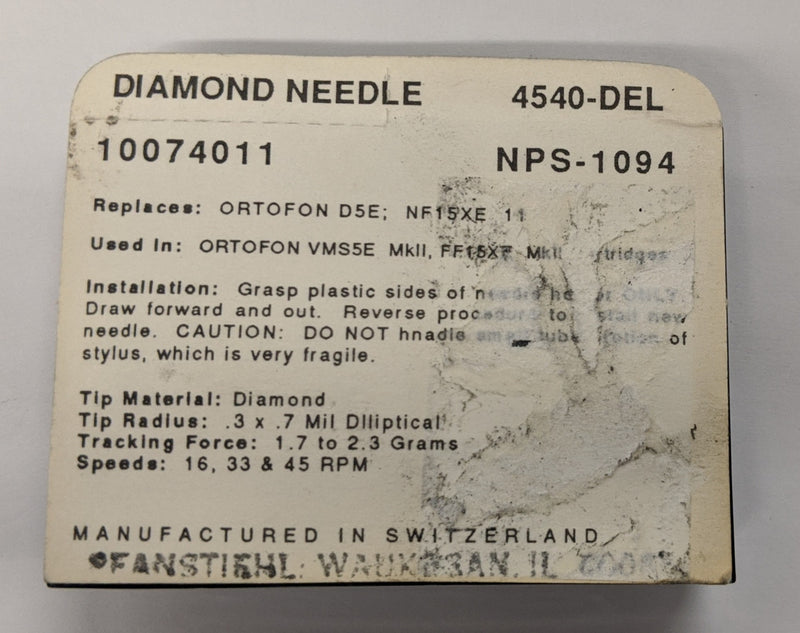 Pfanstiehl 4540-DEL Diamond Needle