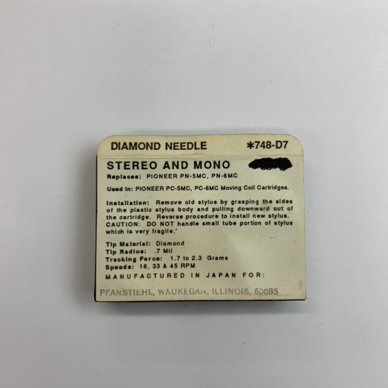 Pfanstiehl 748-D7  Diamond Needle
