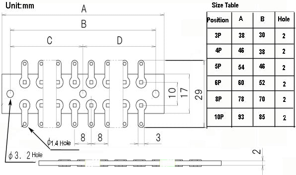 Sato Parts L-3522-8P 8 Position Phenolic Terminal Strip