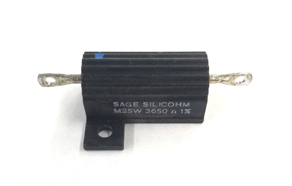 Sage Silicohm M25W3650, 3.65K (3,650) Ohm 1% 25 Watt Metal Power Resistor 25W