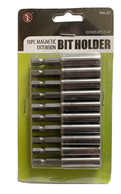 10 Piece 2.0" Magnetic 1/4" Hex Extension Bit Holder Set