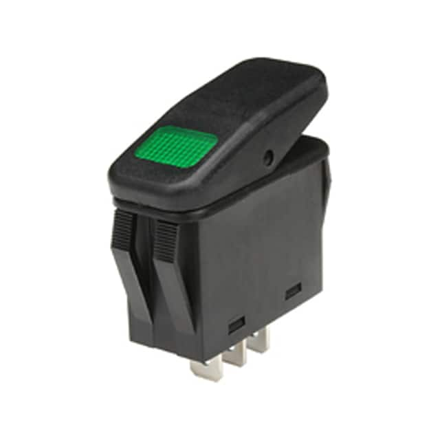 Switch SPST on off 20A 125V Waterprf Green 54-219W