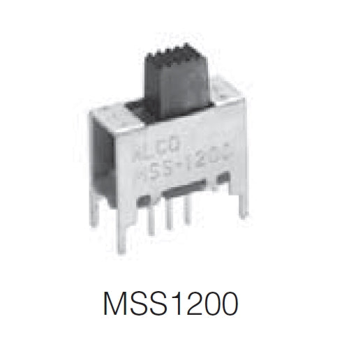 Alcoswitch MSS1200 SPDT ON-ON, Vertical Slide Switch 300mA@125V AC