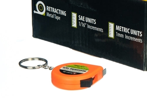 3 Ft Measuring Tape W/ Lock & Key Chain ~ ORANGE