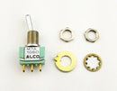 Alcoswitch MTA106D, SPDT ON-ON, Round Bat Mini Toggle 6A@125V, 4A@28V DC