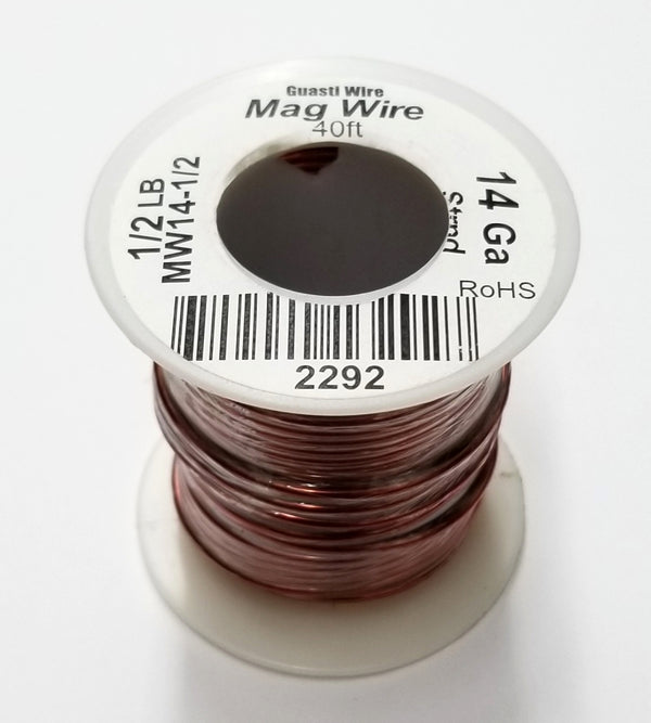 14 Gauge Insulated Magnet Wire, 1/2 Pound Roll (40' Approx.) 14AWG  MW14-1/2