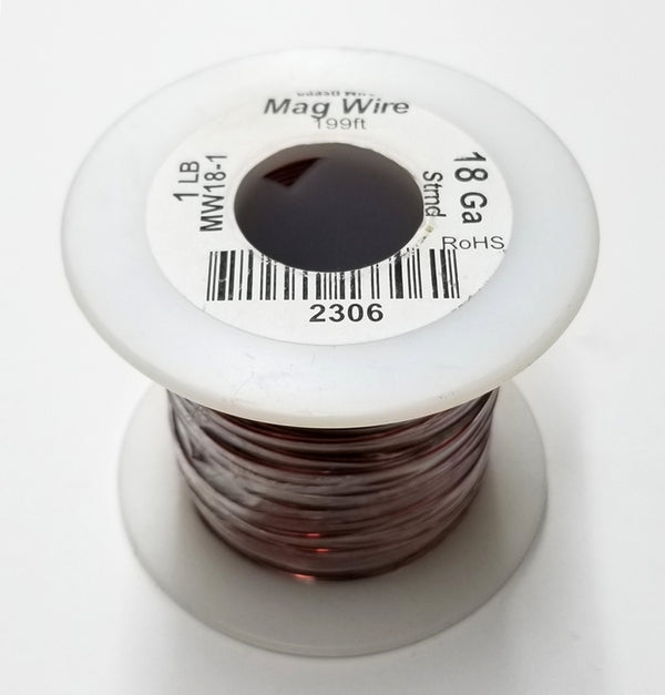 18 Gauge Insulated Magnet Wire, 1 Pound Roll (199' Approx.) 18AWG MW18-1