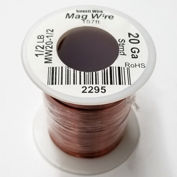 20 Gauge Insulated Magnet Wire, 1/2 Pound Roll (157' Approx