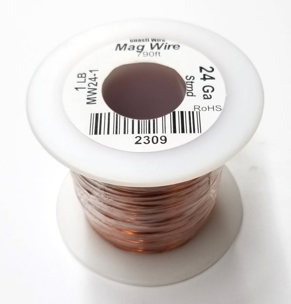 24 Gauge Insulated Magnet Wire, 1 Pound Roll (790' Approx.) 24AWG MW24-1